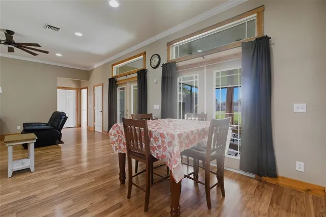 a view of a chandelier in a room
