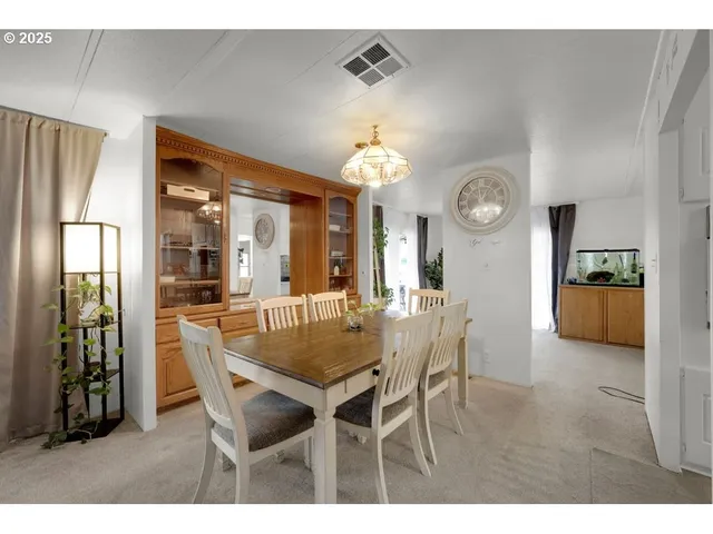a view of a dining room and livingroom view