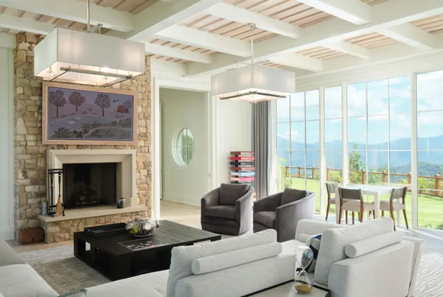 a view of a forest with trees