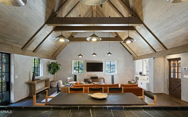 a kitchen with lots of counter top space