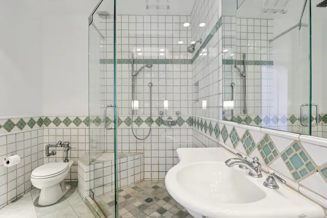 a bathroom with a shower