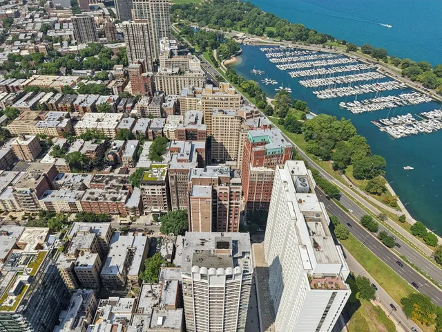 a view of city with tall buildings