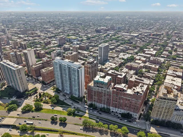 a view of a city with lots of buildings