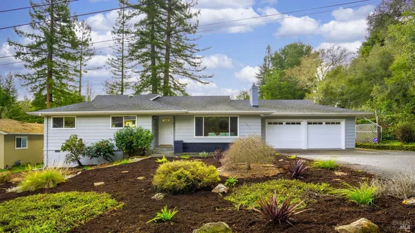 front view of a house with a yard