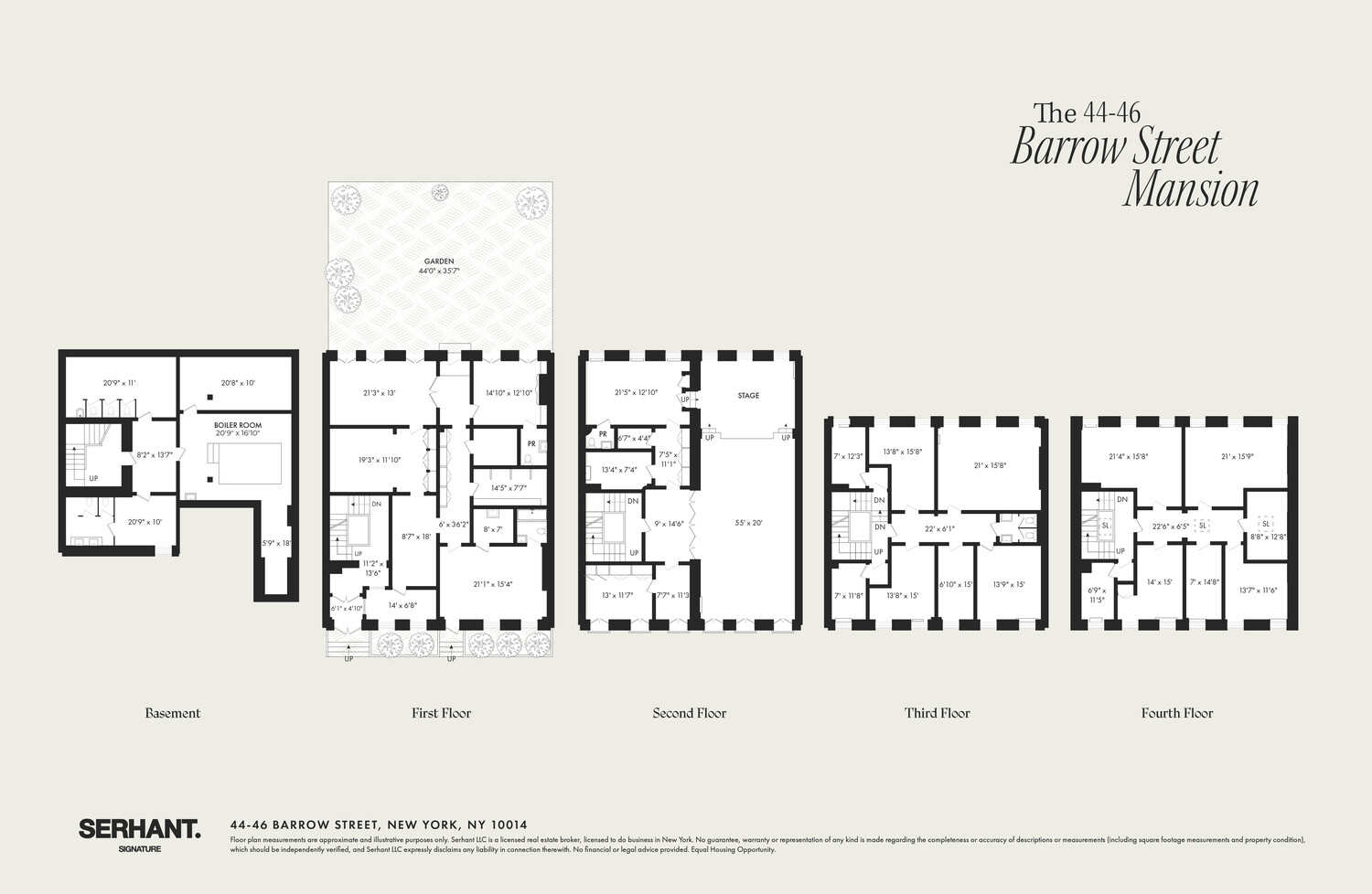 44 Barrow Street Manhattan, NY 10014 - Photo 10 of 10 a black white and white photo of a floor