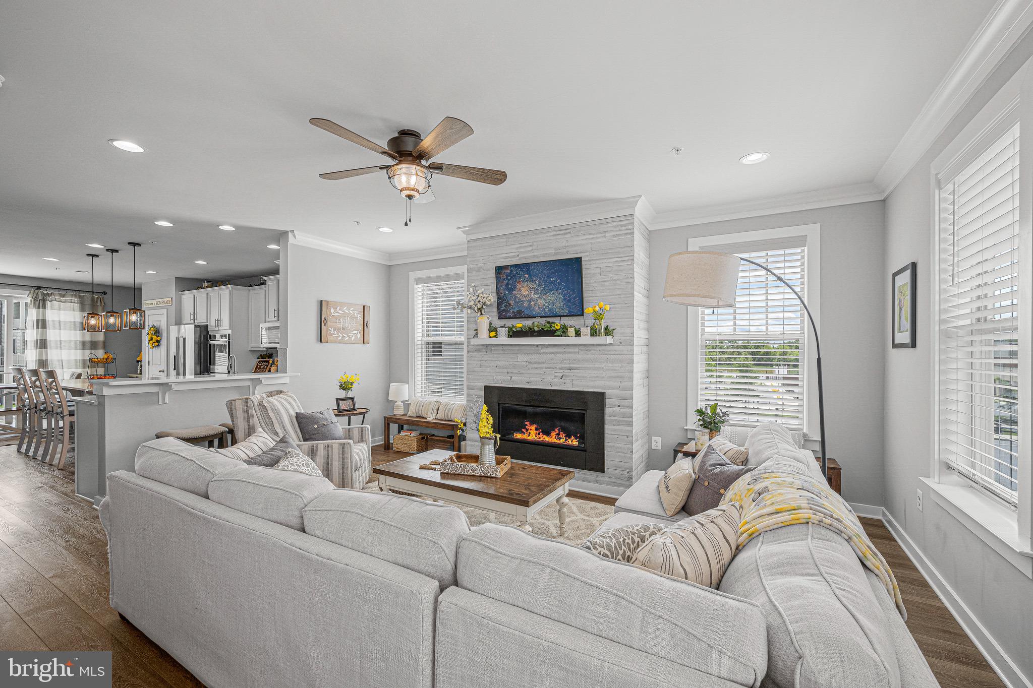 3451 Flatwoods Drive Frederick, MD 21704 - Photo 18 of 43 a living room with furniture a fireplace and a flat screen tv
