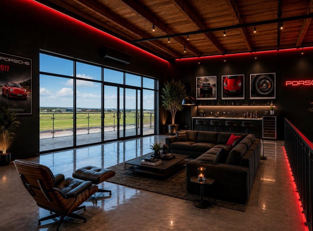 400 Fast Lane, Unit 4 Anna, TX 75409 - Photo 3 of 9 Expansive floor-to-ceiling windows with sliding door access to a balcony, offering broad landscape views