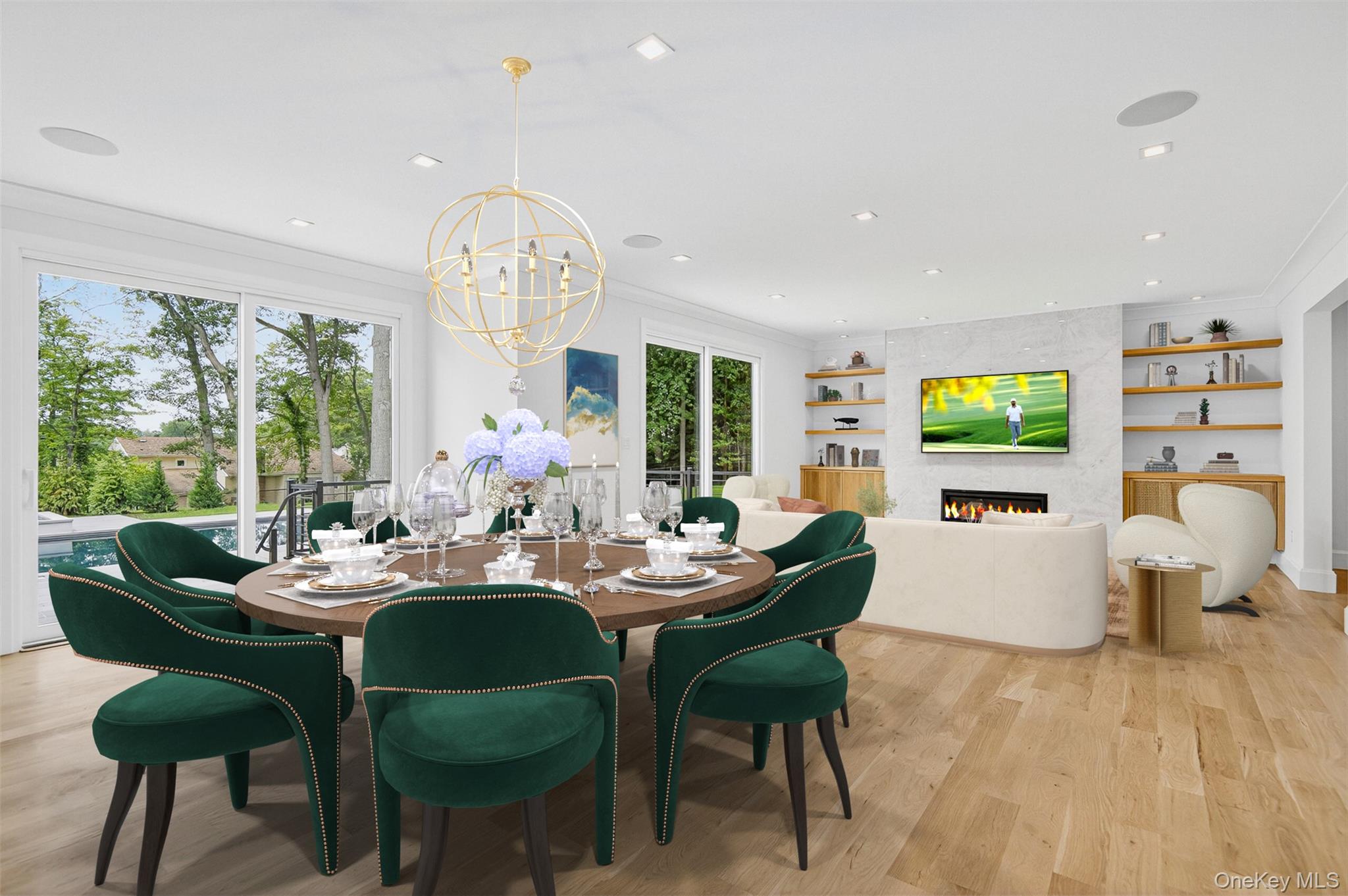 32 A Pine Road Syosset, NY 11791 - Photo 12 of 46 a view of a dining room with furniture window and outside view
