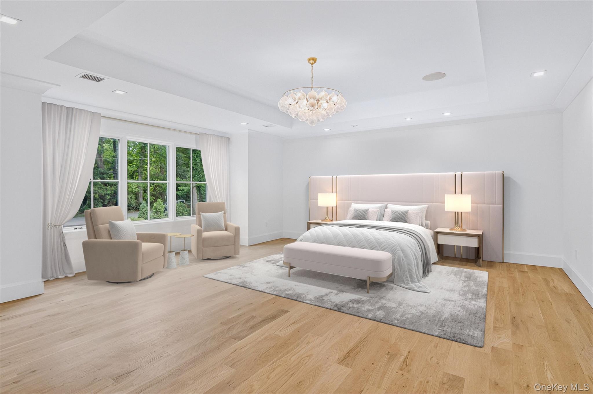 32 A Pine Road Syosset, NY 11791 - Photo 25 of 46 a bedroom with a large bed and a large window