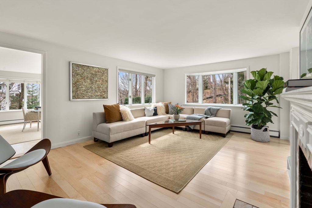 170 Varick Road Newton, MA 02468 - Photo 3 of 35 a living room with furniture and a potted plant