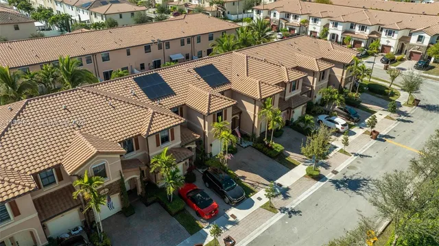 an aerial view of a house