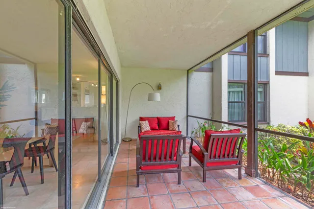 a view of an outdoor space with seating area