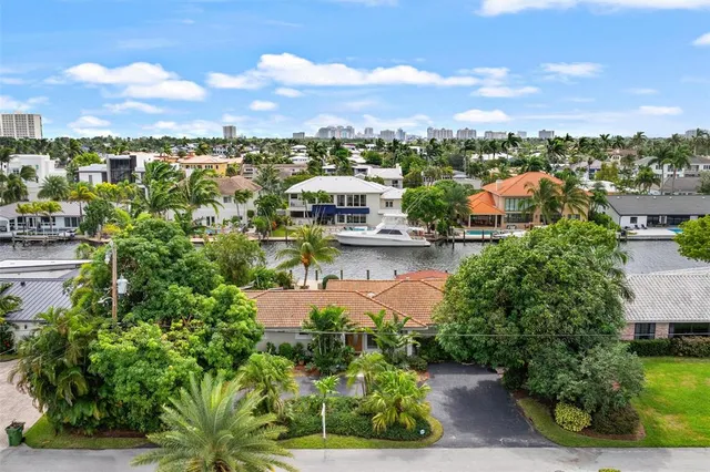a view of city and swimming pool