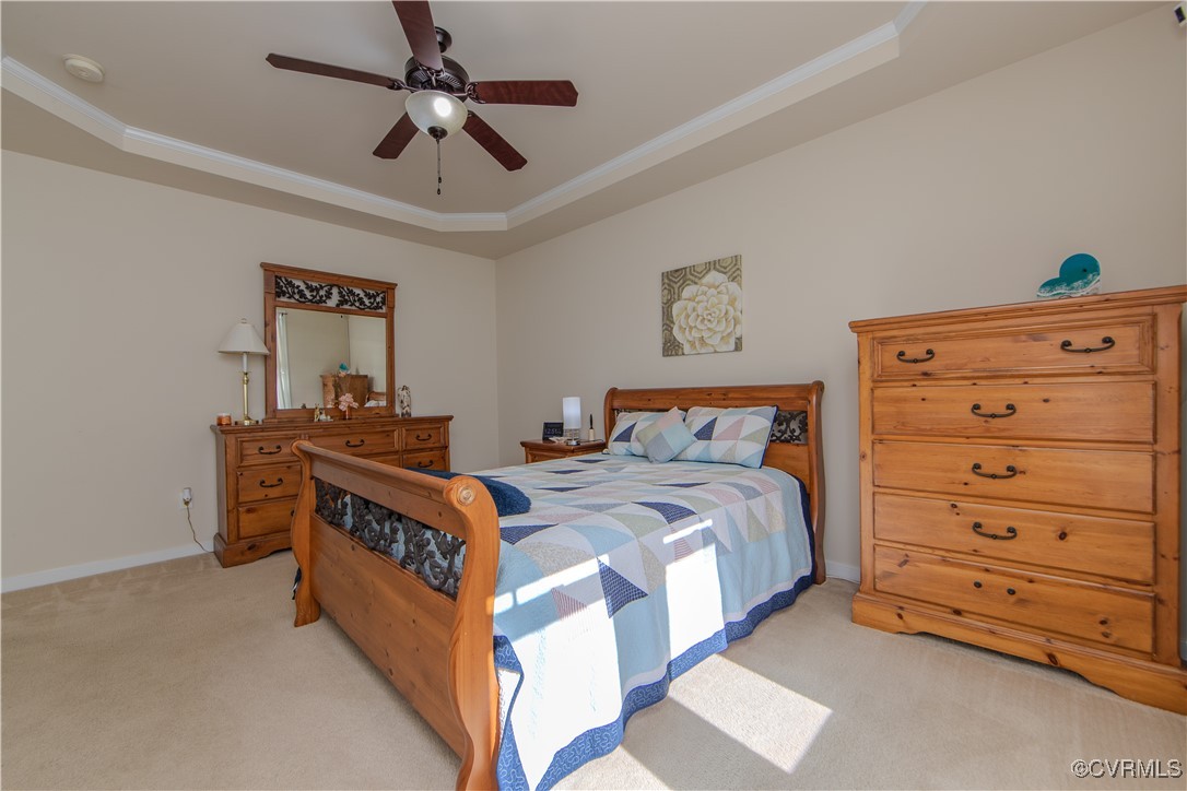 12114 Blossom Point Road Chester, VA 23831 - Photo 10 of 15 Carpeted bedroom featuring ceiling fan, a raised c