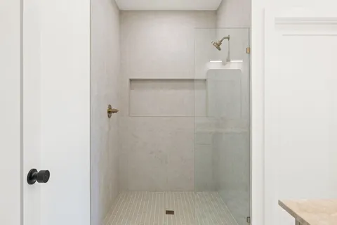 a bathroom with a shower