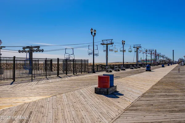 a street view with a ocean view