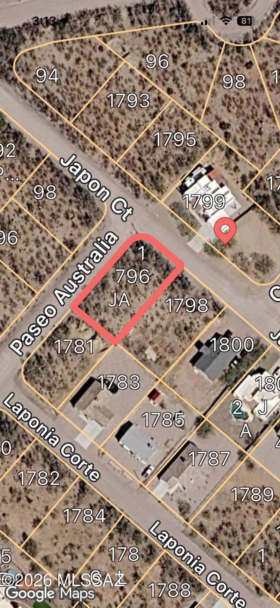 1796 Japon Court, Unit 29 Rio Rico, AZ 85648 - Photo 2 of 4 1796 Japon Ct. lot map photo