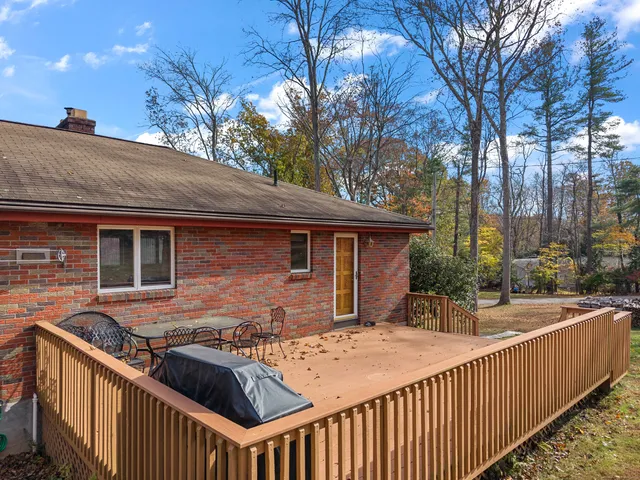 a view of wooden deck