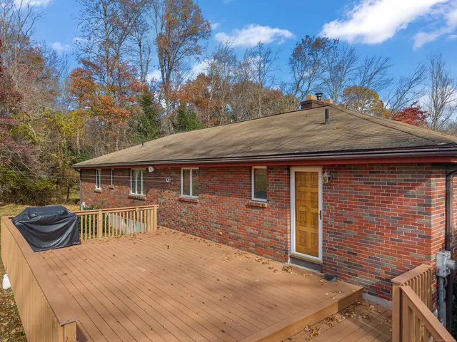 a view of a town with trees and houses
