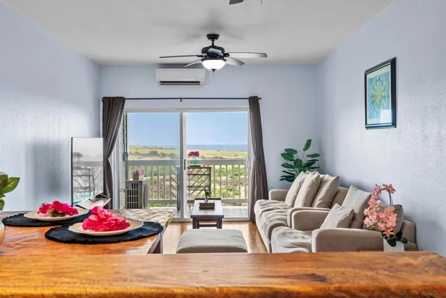 a living room with furniture