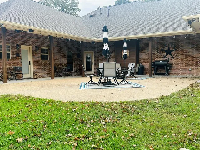 a view of outdoor space with trees all around