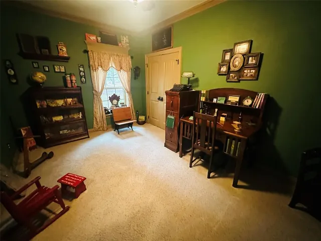 a room with lots of swings and a tv