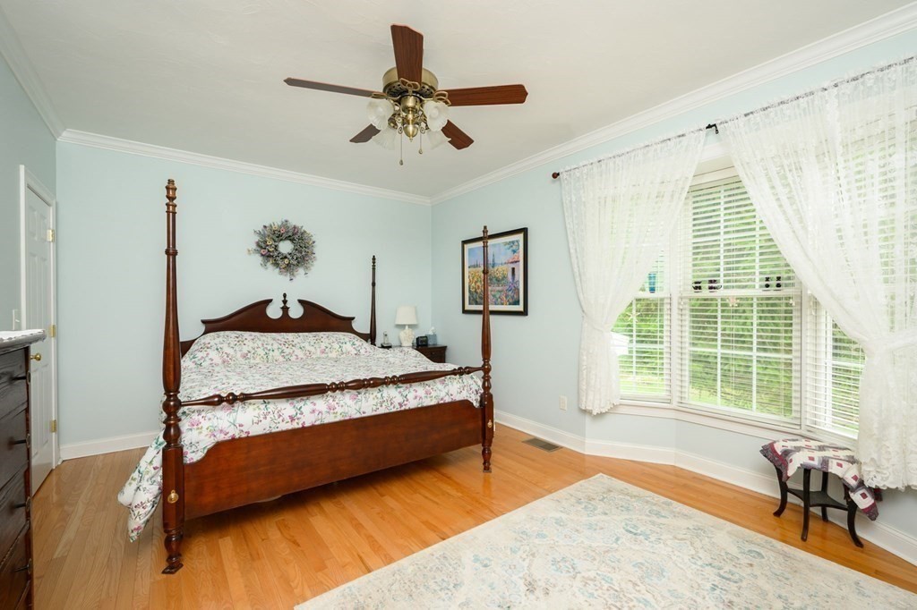 25 Hemlock Circle, Unit 25 Hanover, MA 02339 - Photo 21 of 36 a bedroom with a bed and glass window