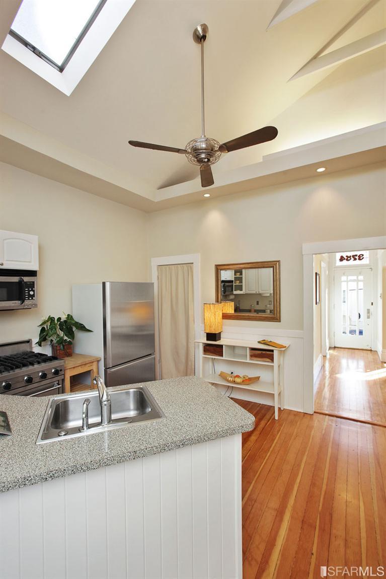 3754 Cesar Chavez San Francisco, CA 94110 - Photo 8 of 22 Bright, open kitchen with vaulted ceiling and skylight.