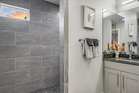 a kitchen with a stove and a microwave