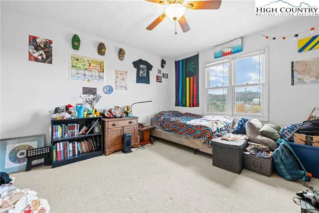 a bedroom with furniture a rug toys and a window