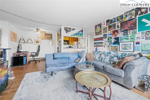 a living room with furniture and a couch