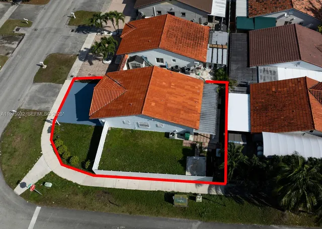an aerial view of a house