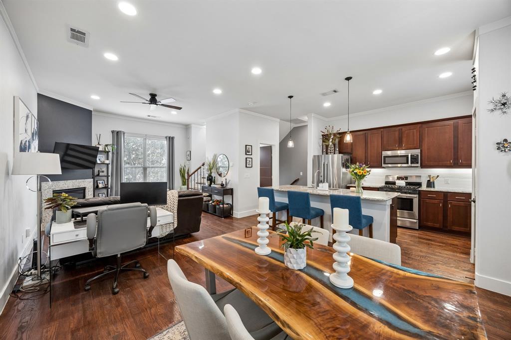 5875 Ross Avenue, Unit 9 Dallas, TX 75206 - Photo 1 of 29 Dining space open to living area and kitchen.