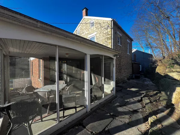 a view of a house with a patio