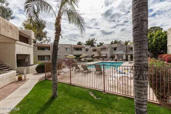 a view of a house with a patio