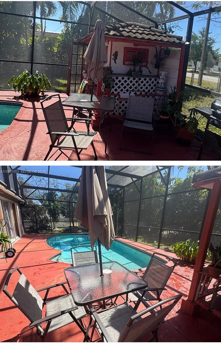 20530 Eagle Nest Road Cutler Bay, FL 33189 - Photo 4 of 24 a backyard of a house with barbeque oven table and chairs