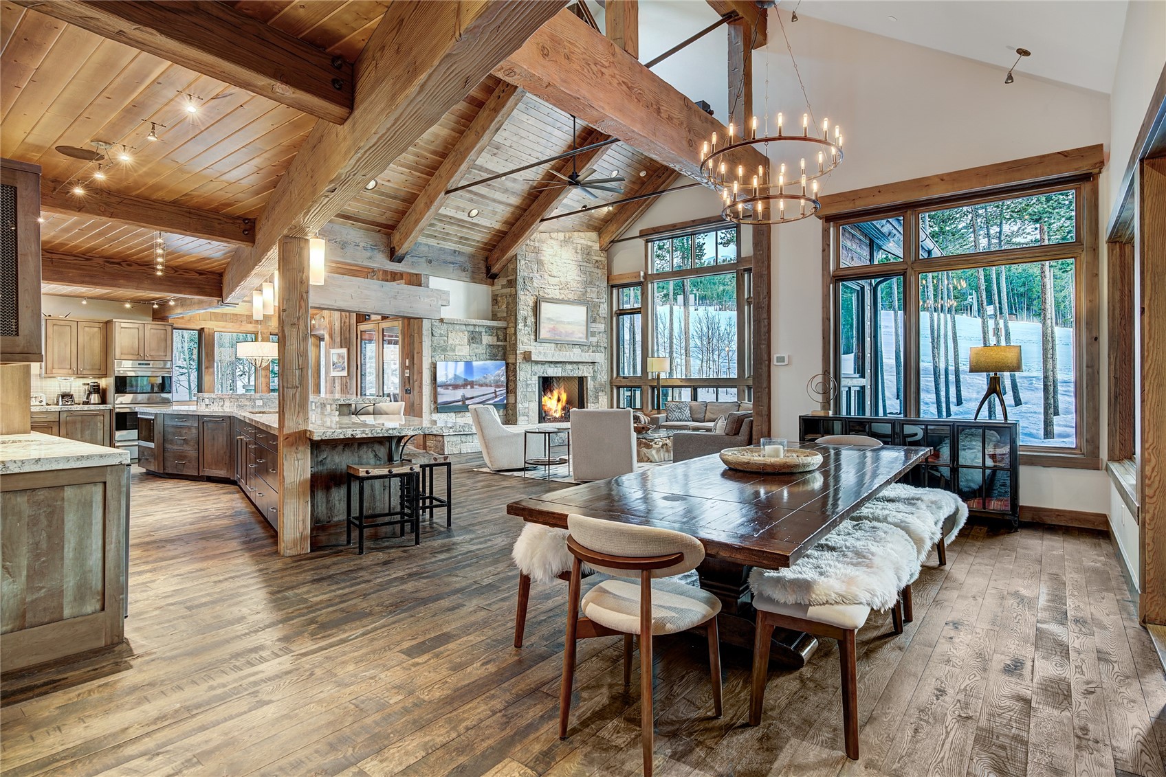 422 Timbertrail Road Breckenridge, CO 80424 - Photo 14 of 50 a view of a dining room with furniture window and wooden floor