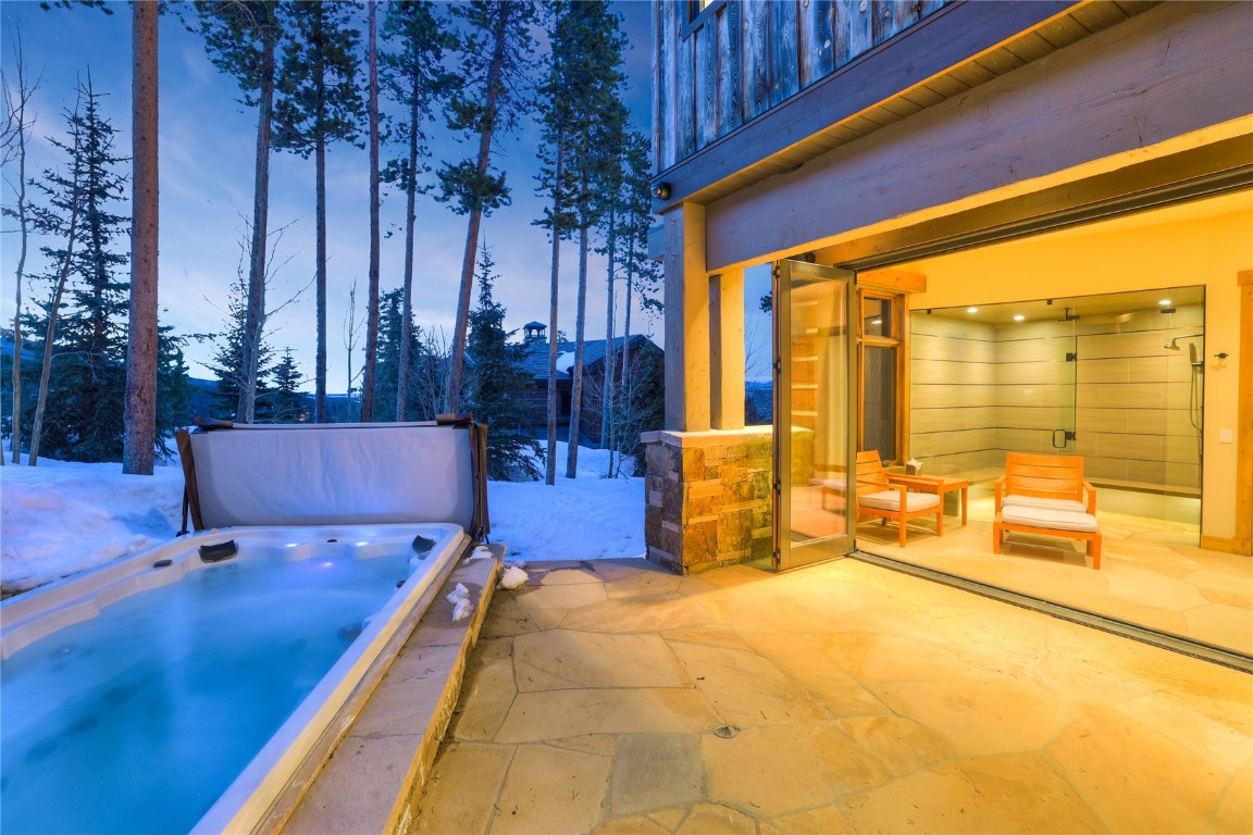 422 Timbertrail Road Breckenridge, CO 80424 - Photo 42 of 50 View of patio featuring a hot tub