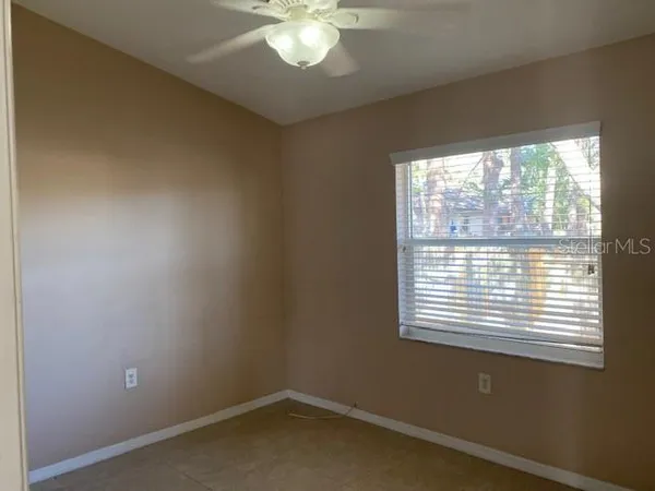 a view of a livingroom with a window