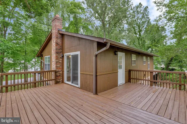a view of a wooden deck