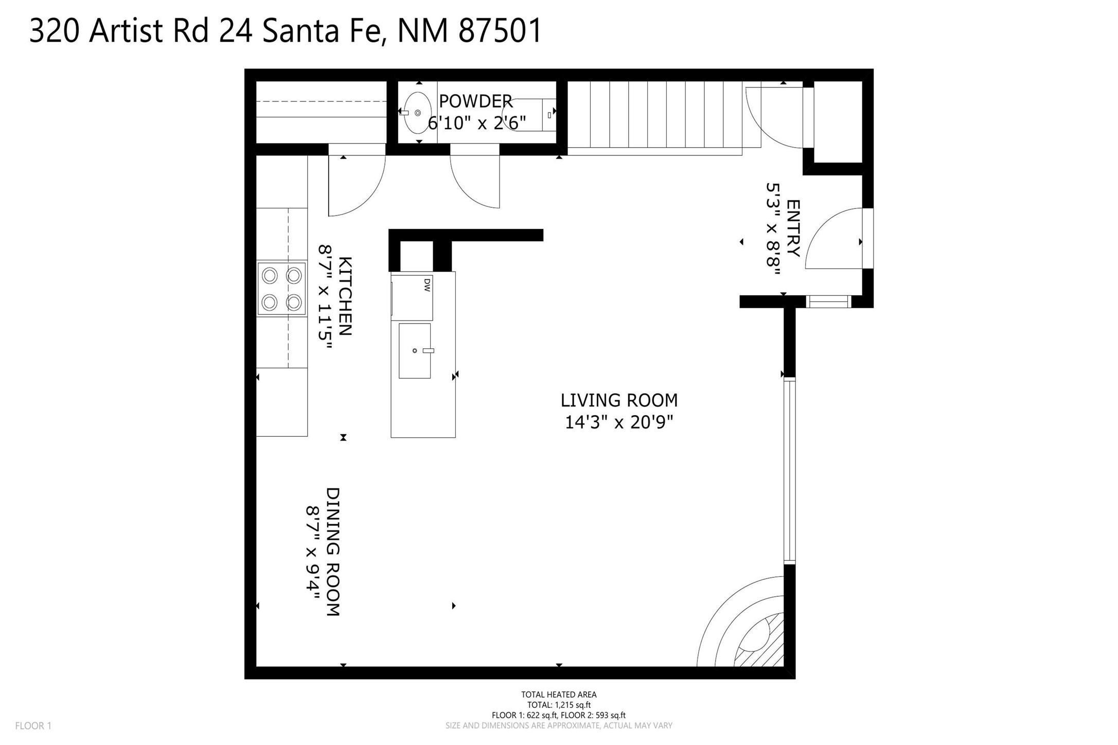 320 Artist Road, Unit 24 Santa Fe, NM 87501 - Photo 29 of 31 Floorplan provided as a Courtesy, Not to Scale