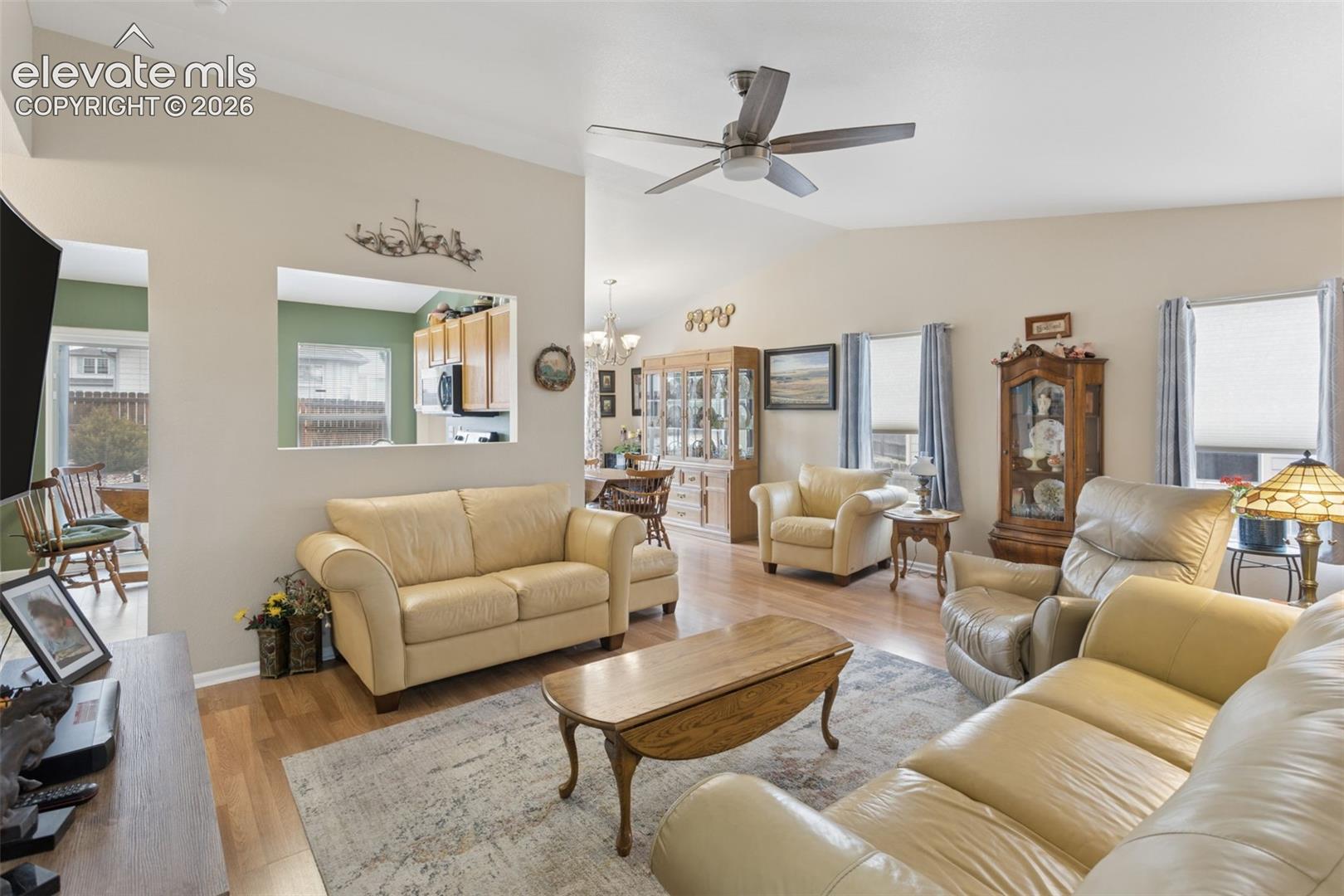 9351 Bethpage Road Peyton, CO 80831 - Photo 5 of 32 Spacious living showcasing abundant natural light from multiple windows and ceiling fan/light combo