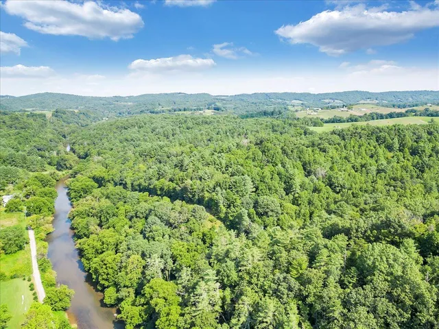 a view of a green field with lots of bushes