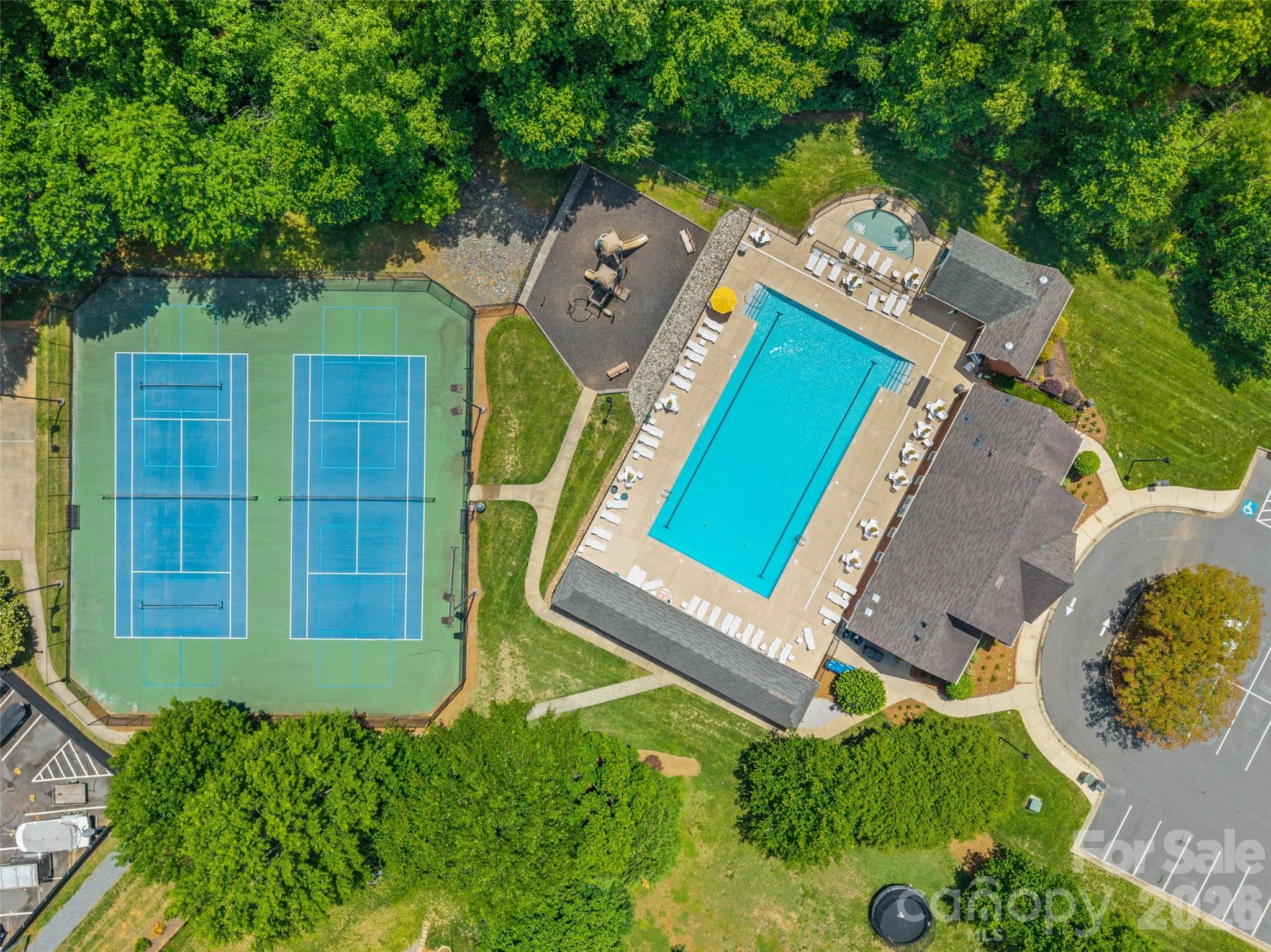 620 East Cheval Drive Fort Mill, SC 29708 - Photo 47 of 48 an aerial view of a house with a yard and potted plants