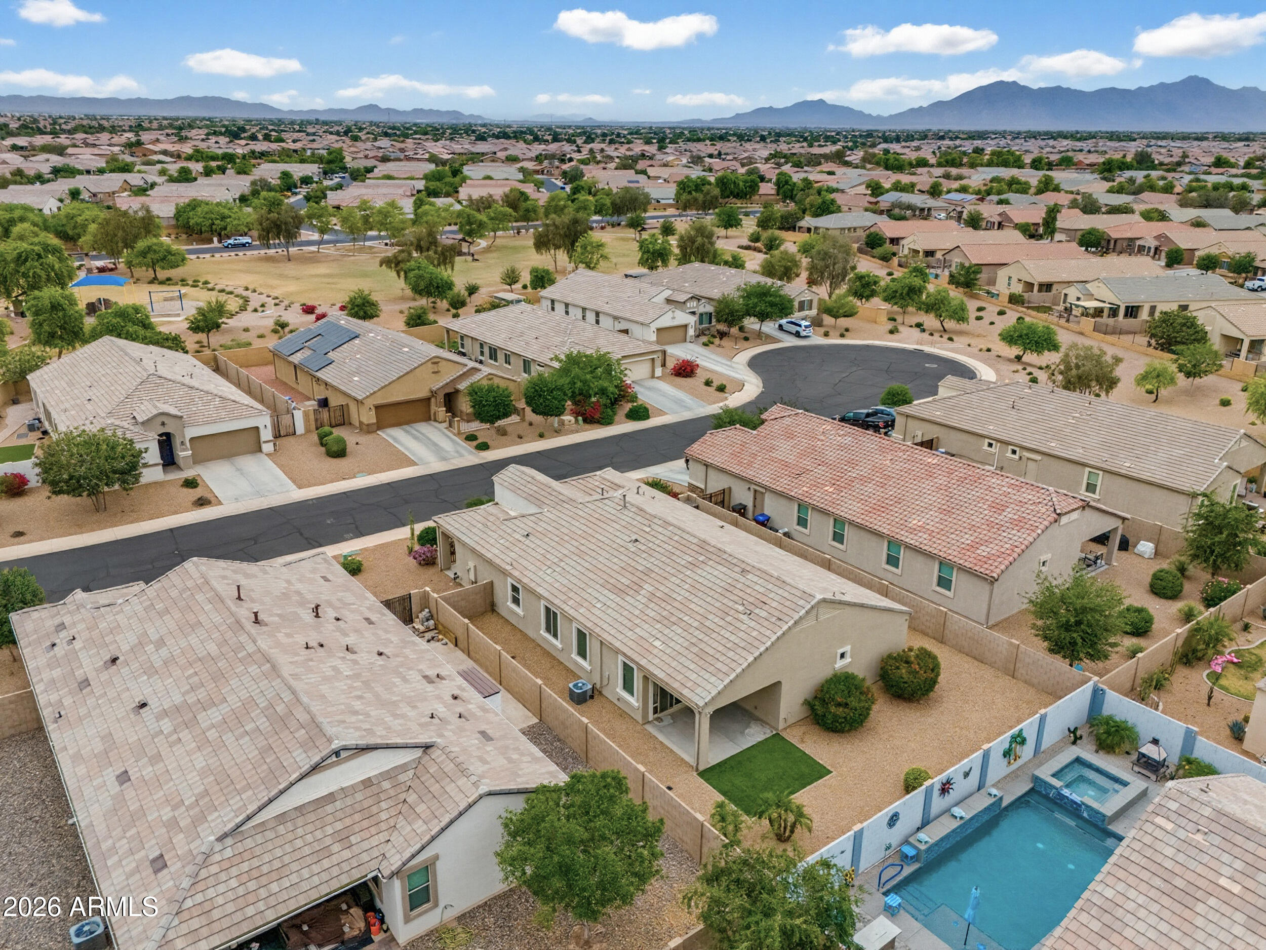 19995 North Ben Court Maricopa, AZ 85138 - Photo 45 of 51 an aerial view of a house with a yard
