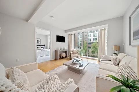 a living room with furniture or couch and a fireplace