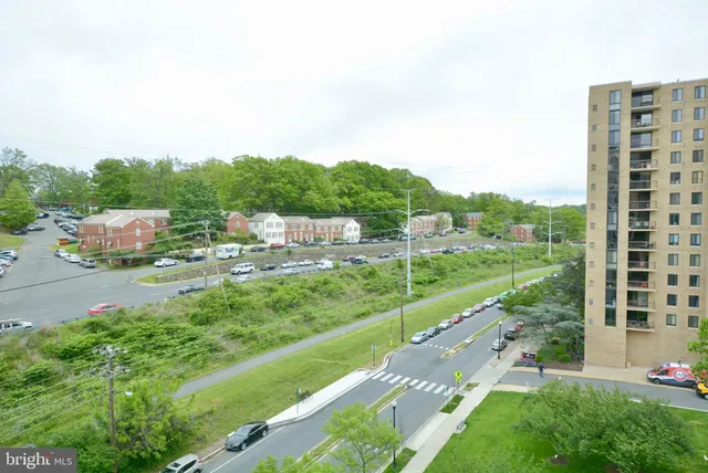 a view of a city with tall buildings