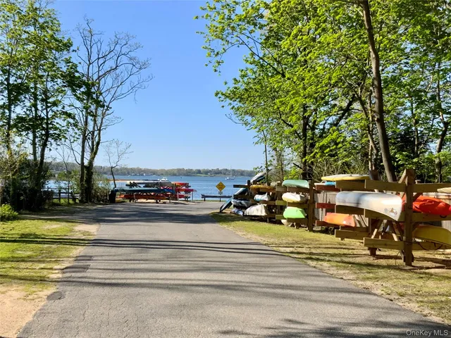 a view of a park with swings and slides