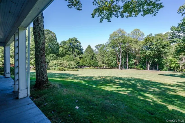 a view of a yard with an outdoor space