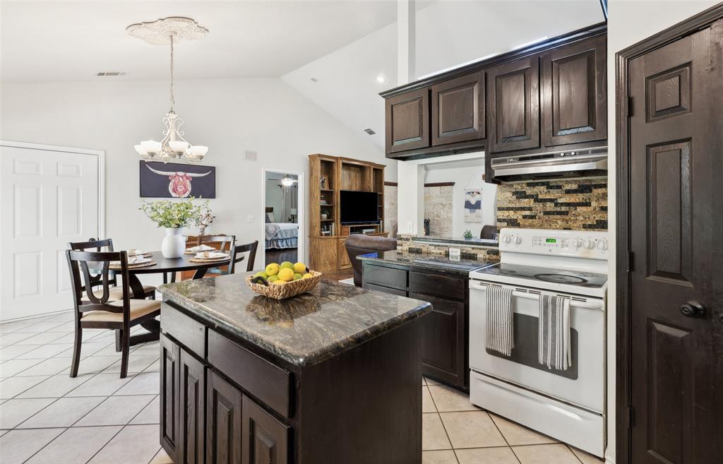 1000 Ballard Road Van Alstyne, TX 75495 - Photo 22 of 40 a kitchen with stainless steel appliances granite countertop a stove a sink and a refrigerator